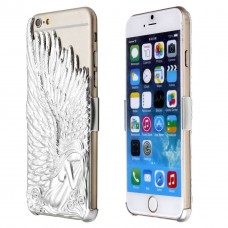 iPhone 6 6s 4.7 - Silver Angel Wing Electroplated 3D Hard Protective Phone Cover Case